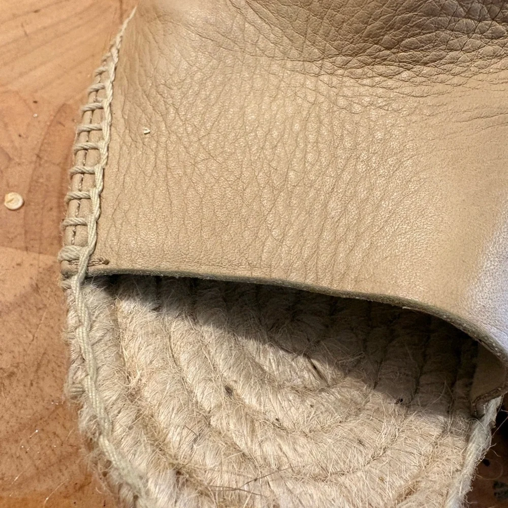 Splendid leather espadrille wedge sandals